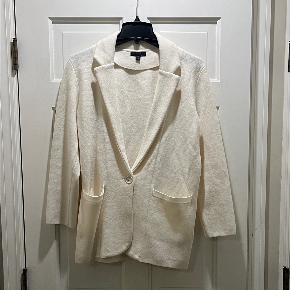 J. Crew Women's Ivory sweater Blazer